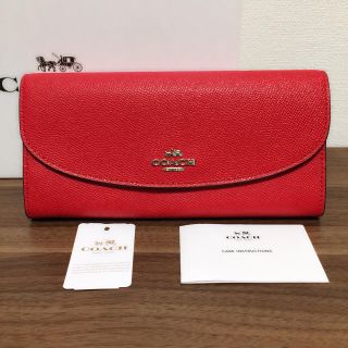 コーチ(COACH)のCOACH コーチ ブライトレッド スリムウォレット 長財布 赤(財布)