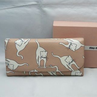 ミュウミュウ(miumiu)の最終値下げ！ミュウミュウ！キャットプリント！長財布！(財布)