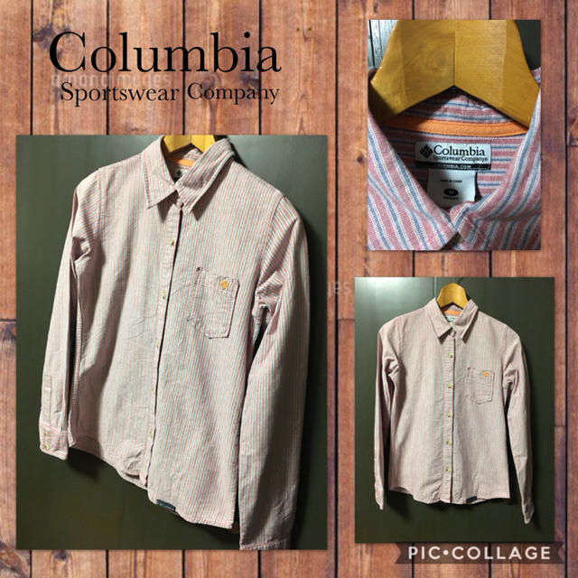 Columbia(コロンビア)のColumbia 長袖シャツ ストライプ 価格\5900+税 美品 M レディースのトップス(シャツ/ブラウス(長袖/七分))の商品写真
