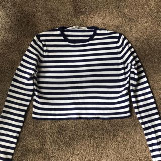 ザラ(ZARA)のZARA ボーダー 薄手 ニット(カットソー(長袖/七分))