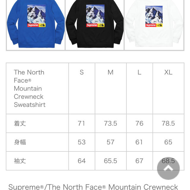 Supreme(シュプリーム)の最安値❗️ Supreme®/The North Face® Crewneck メンズのトップス(スウェット)の商品写真