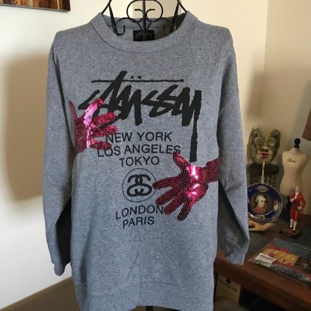 STUSSY(ステューシー)の☆ステューシー レディース スパンコール 七分袖 スウェット L☆ レディースのトップス(トレーナー/スウェット)の商品写真