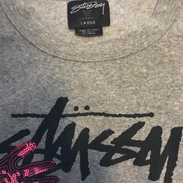 STUSSY(ステューシー)の☆ステューシー レディース スパンコール 七分袖 スウェット L☆ レディースのトップス(トレーナー/スウェット)の商品写真