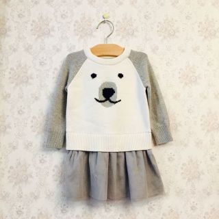 ベビーギャップ(babyGAP)の【大人気♡今期新作】90cm baby Gap シロクマ ニット ワンピース(ワンピース)