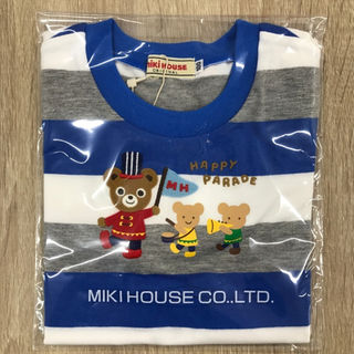 ミキハウス(mikihouse)のみーみ様【新品】miki house ハッピーパレード ボーダーＴ 100 青(Tシャツ/カットソー)