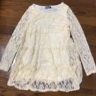 アナップ(ANAP)のANAPベージュレースチュニック♡100(チュニック)