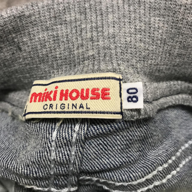 mikihouse(ミキハウス)の新品mikiHOUSEミキハウス80cmラインデニム キッズ/ベビー/マタニティのベビー服(~85cm)(パンツ)の商品写真