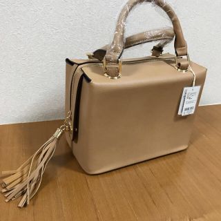 リエンダ(rienda)の新品タグ付き♡rienda BOXフリンジチャームBAG ノベルティ(ハンドバッグ)