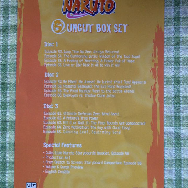 NARUTO ナルト５ 絵コンテBOOK付 英語 海外版 DVD