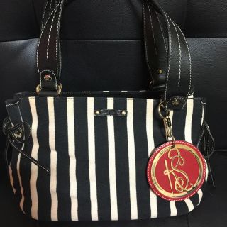 ケイトスペードニューヨーク(kate spade new york)のケイトスペード♠️ボーダーバニティ美品(ハンドバッグ)