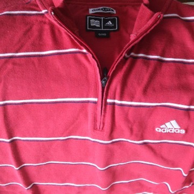 adidas(アディダス)のアディダス ゴルフ　ハーフジップ長袖シャツ (USED）Oサイズ スポーツ/アウトドアのゴルフ(ウエア)の商品写真