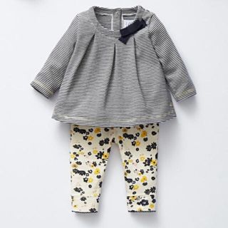 プチバトー(PETIT BATEAU)のプチバトー 17AW ミラレリボン付きカットソー 12m 新品タグ付き(シャツ/カットソー)