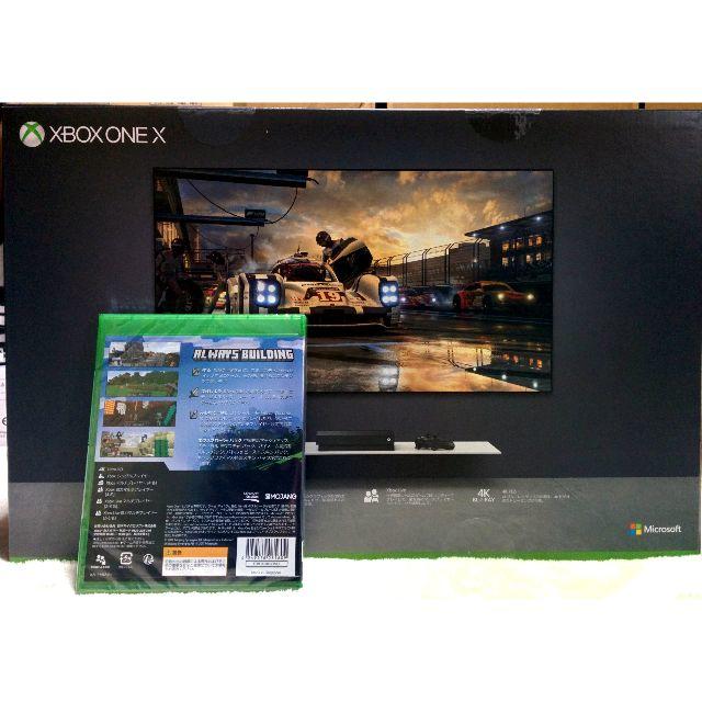 Xbox(エックスボックス)のXBOX ONE X & マインクラフト エクスプローラーパック エンタメ/ホビーのゲームソフト/ゲーム機本体(家庭用ゲーム機本体)の商品写真