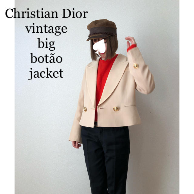 Christian Dior(クリスチャンディオール)のクリスチャンディオールvintage♡ビッグロゴボタン 春秋 used レディースのジャケット/アウター(テーラードジャケット)の商品写真