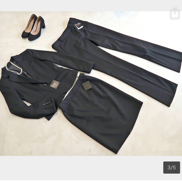 THE SUIT COMPANY(スーツカンパニー)の新品▪️スーツセレクト▪️冬用お仕事スーツ3点セット・黒▪️M レディースのフォーマル/ドレス(スーツ)の商品写真