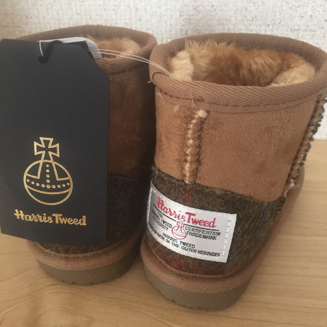 Harris Tweed(ハリスツイード)のハリスツィード ムートンブーツ キャメル 子供用 キッズ/ベビー/マタニティのキッズ靴/シューズ(15cm~)(ブーツ)の商品写真