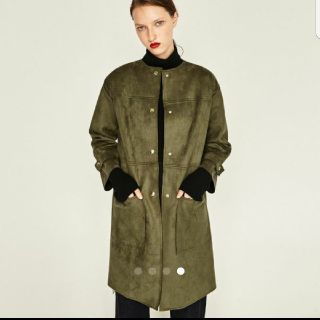 ZARA　人気完売　フェイクスエードコート　M　お値下げ済み