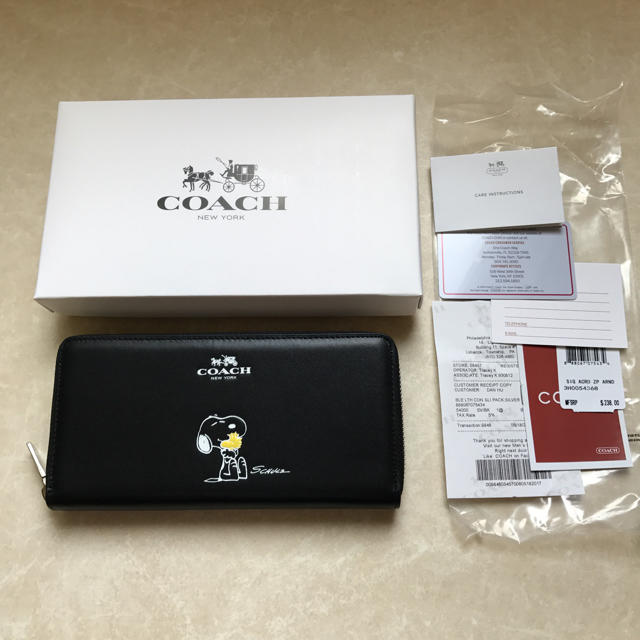 COACH(コーチ)の年末セール中 coach 長財布 スヌーピー 黒 コーチ 新品 アウトレット レディースのファッション小物(財布)の商品写真