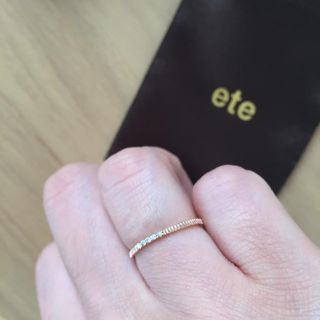 ete エテ ダイヤモンド ピンキーリング0.04ct K10 ピンクゴールド