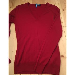 ジョンスメドレー(JOHN SMEDLEY)の27300円クリーニング済み✳︎ジョンスメドレー30G★Ｖネックニット★レッド(ニット/セーター)