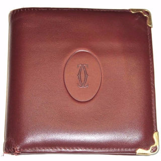 カルティエ マストライン ボルドー レザー 二つ折り 財布 ジャンク(折り財布)
