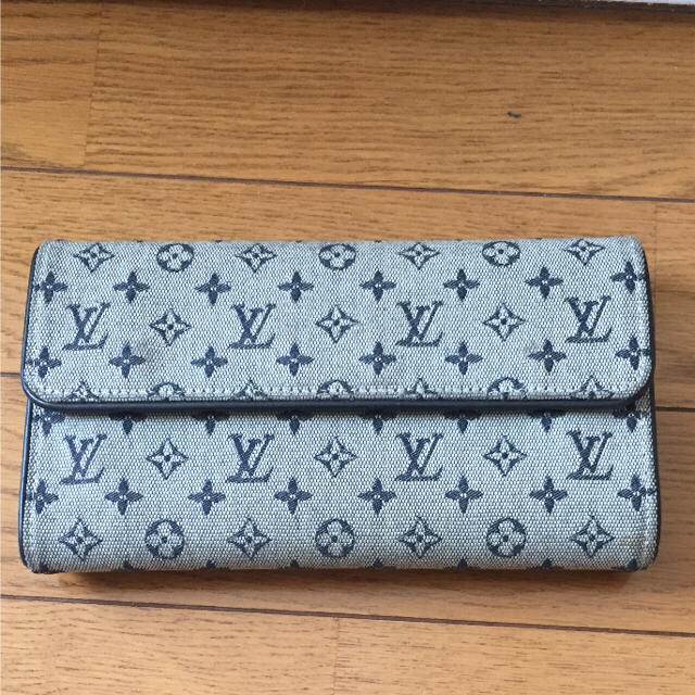 LOUIS VUITTON(ルイヴィトン)のルイヴィトン・モノグラムミニ 三ツ折長財布 ブルーM92242 レディースのファッション小物(財布)の商品写真