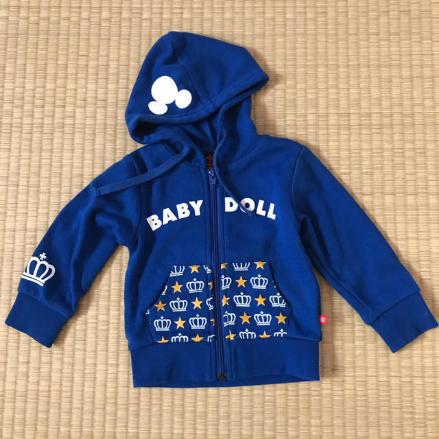 BABYDOLL(ベビードール)の中古☆ベビードール☆ミッキーパーカー☆ブルー☆80cm キッズ/ベビー/マタニティのベビー服(~85cm)(トレーナー)の商品写真