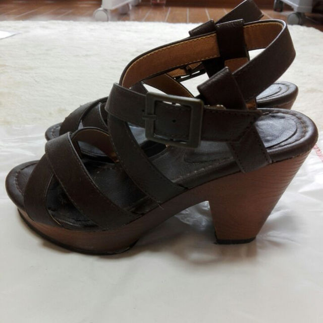 ダークブラウン サンダル レディースの靴/シューズ(サンダル)の商品写真