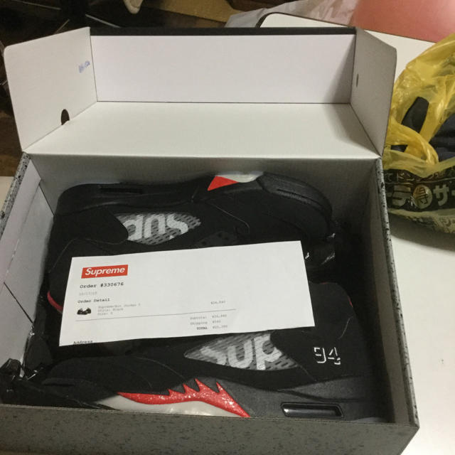 Supreme(シュプリーム)のSupreme x Nike air jordan5 black  メンズの靴/シューズ(スニーカー)の商品写真