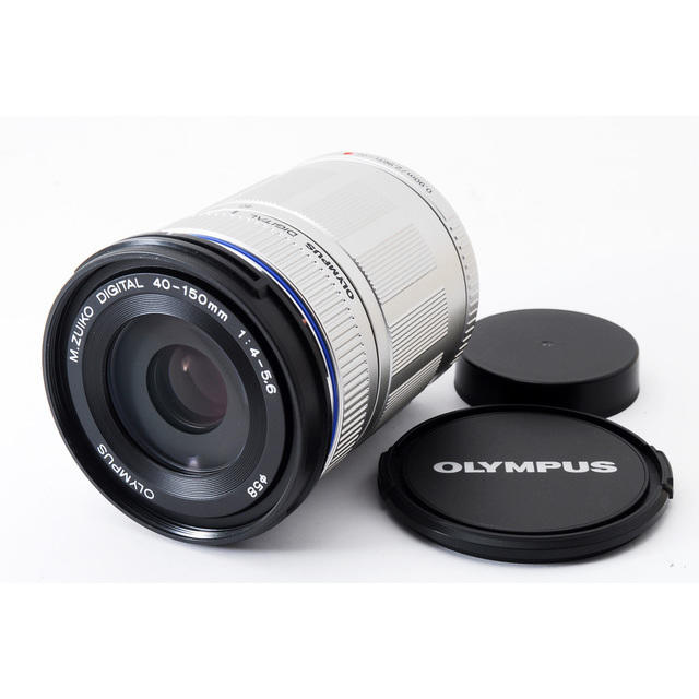 OLYMPUS(オリンパス)の☆オリンパスミラーレス用望遠☆M.ZUIKO 40-150mm シルバー スマホ/家電/カメラのカメラ(レンズ(ズーム))の商品写真