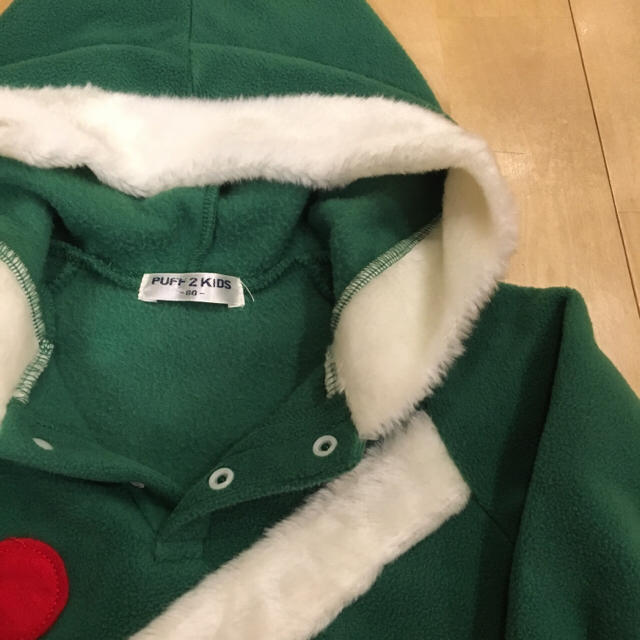 クリスマス ツリー ベビー 着ぐるみ ロンパース 80 キッズ/ベビー/マタニティのベビー服(~85cm)(ロンパース)の商品写真