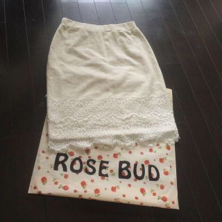 ローズバッド(ROSE BUD)のROSE BUD☆スエットレーススカート(ひざ丈スカート)