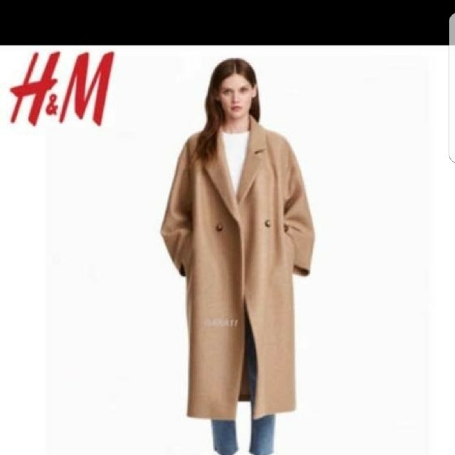 H&M(エイチアンドエム)の美品 H＆Ｍ オーバーサイズウールコート40 レディースのジャケット/アウター(チェスターコート)の商品写真