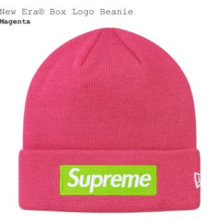 シュプリーム(Supreme)のsupreme boxlogo beanie ピンク(ニット帽/ビーニー)