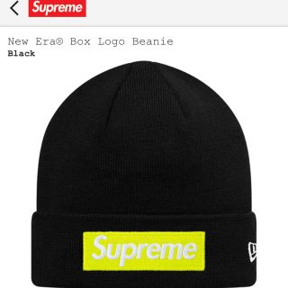 込 supreme  New Era Box Logo Beanie black(ニット帽/ビーニー)