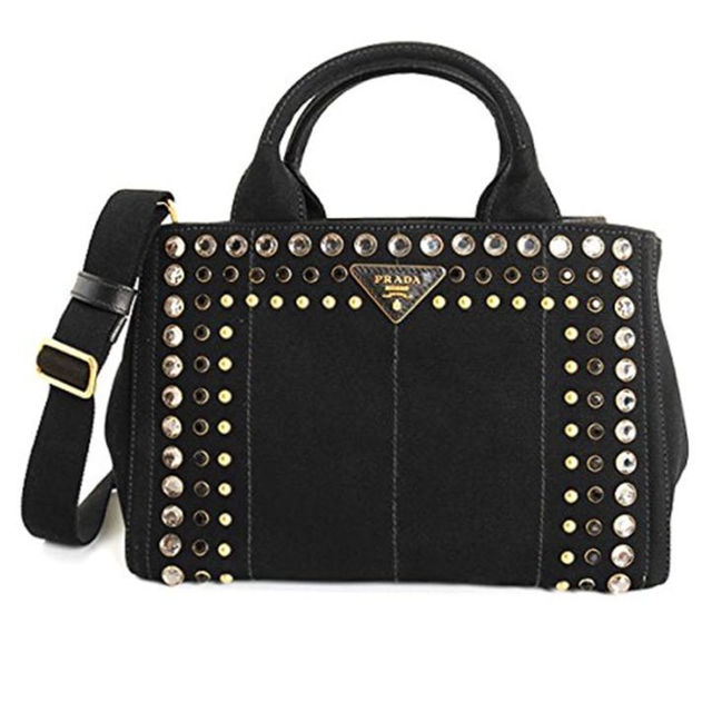 注目のブランド ブラック 新品未使用☆プラダカナパ - PRADA ビジュー