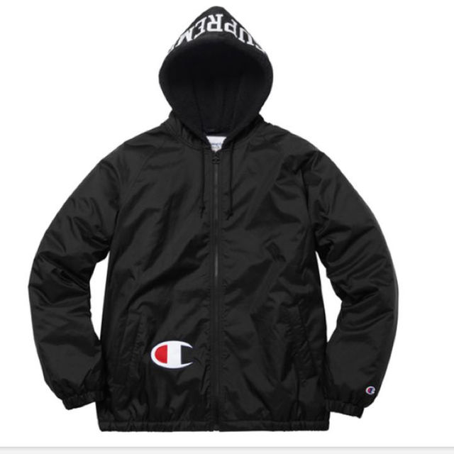 Supreme(シュプリーム)の黒L supreme champion Sherpa lined hooded メンズのジャケット/アウター(フライトジャケット)の商品写真