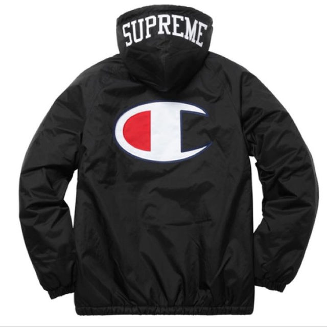 Supreme(シュプリーム)の黒L supreme champion Sherpa lined hooded メンズのジャケット/アウター(フライトジャケット)の商品写真