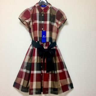 バーバリーブルーレーベル(BURBERRY BLUE LABEL)のBLUELABEL ブルーレーベル ブロックチェック ワンピース(ひざ丈ワンピース)