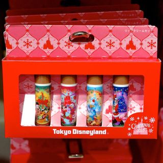 ディズニー(Disney)のTDL☆ディズニーランド☆クリスマス☆リップクリームセット☆新品(リップケア/リップクリーム)