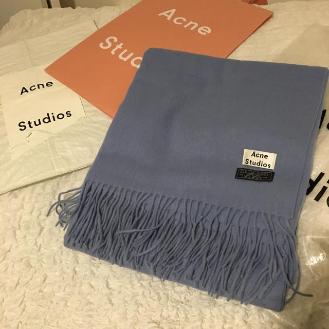 ACNE - 新品 アクネ マフラー 大判ストール ブルーグレー 即日発送可能 ...