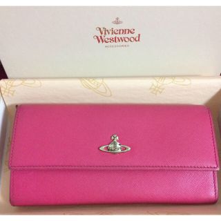 ヴィヴィアンウエストウッド(Vivienne Westwood)の 美品 ヴィヴィアン ピンク 可愛い 長財布 オーブ 箱付き (財布)