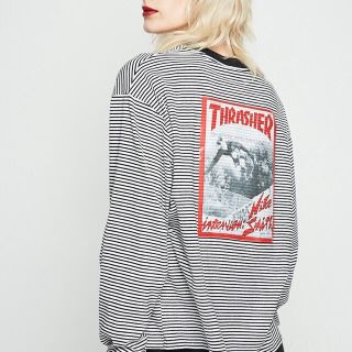 完売品 jouetie × THRASHER ボーダー L/S TEE ブルー