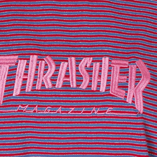 jouetie(ジュエティ)のjouetie × THRASHER ボーダー L/S TEE ブルー 新品 レディースのトップス(Tシャツ(長袖/七分))の商品写真