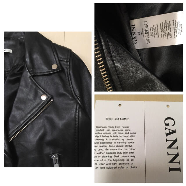 natsuki様お取置】Ganni レザー ライダースジャケットの通販 by tan's