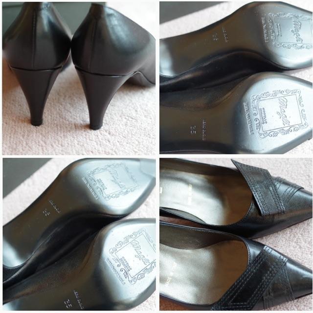 ryonさま御予約  ブルーノマリ パンプス 黒　35 未使用 レディースの靴/シューズ(ハイヒール/パンプス)の商品写真