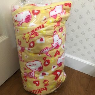 【みかん様専用】スヌーピー フランネル毛布 イエロー&ブラウン(毛布)