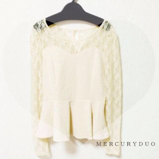 マーキュリーデュオ(MERCURYDUO)のジャガード レースPO(カットソー(長袖/七分))