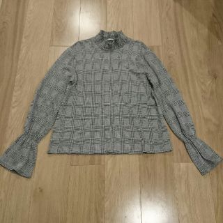 ザラ(ZARA)の値下げ☆美品☆ ZARA ハイネックカットソー グレンチェック  ザラ(カットソー(長袖/七分))