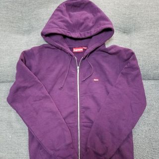 シュプリーム(Supreme)のsupreme Small Box Logo zip up sweat紫M(パーカー)